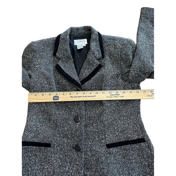 VTG Talbot's Petites Blazer Jacket Size 8 Wool Blend Gray Black Business Office - Picture 5 of 5